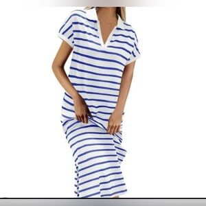 merokeety dress Striped Maxi  With A Side Slit (SKU352)